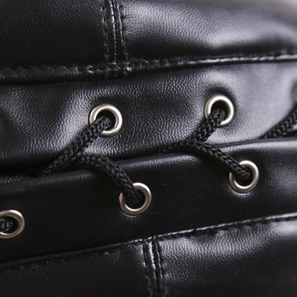 PU Leather Bondage Mask Full Head Hood Blindfold BDSM Fetish Roleplay Slave Harness Sexy Adult Sex Toys for Women Men Couples