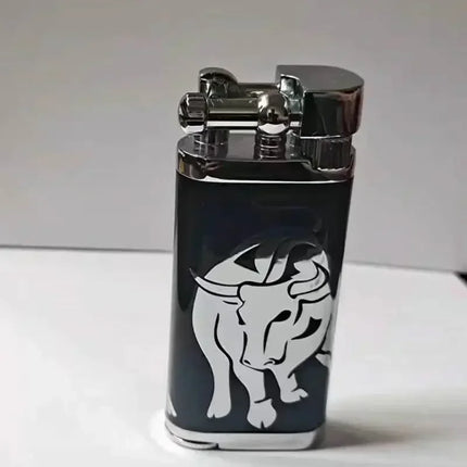 High-end Inclined Flame Open Flame Lighter, Butane Gas Lighter, Grinding Wheel Ignition, Metal, Creative Pipe Lighter