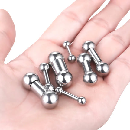 1PC Stainless Steel Large Gauge Tongue Piercing Cartilage Earring 12G 0G Internal Threaded Straight Barbell Piercing Body Jewelry