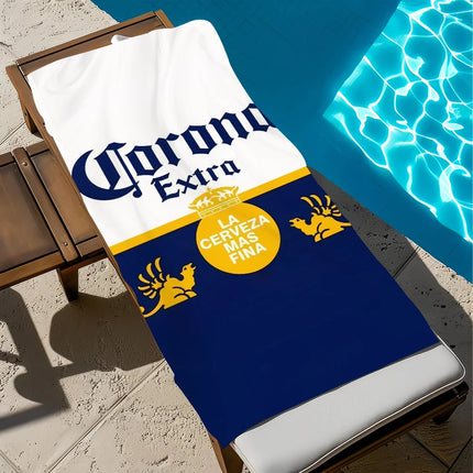 C-corona Beer Towel Large Quick-Drying Microfiber soft Beach Towel for E-extra Travel Fitness Sauna Bathing Camping