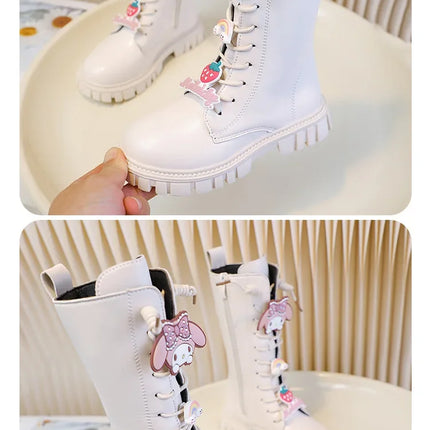 Sanrio Kuromi My Melody Girl boots Children's shoes autumn and winter cartoon Y2K kawalii fashion be all-match gift soft