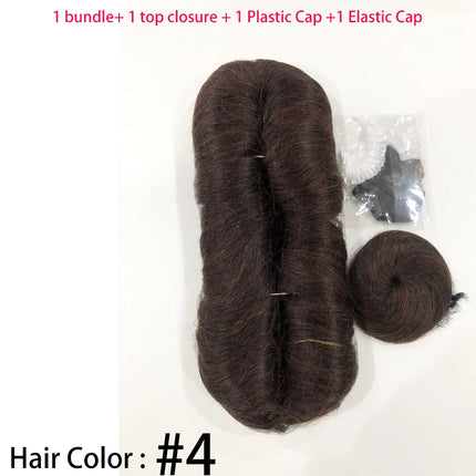 28PCS Brazilian Short Human Hair Extensions #1B#4#30#99J One Pack For A Full Head 100% Human Hair Bundles With Free Closure