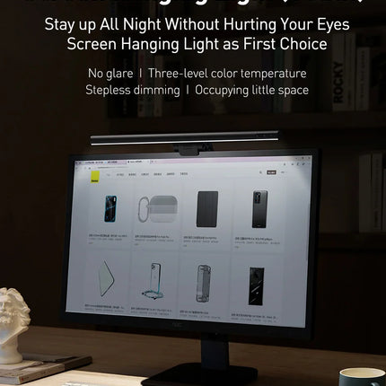 Baseus LED Desk Lamp Screen Light PC Computer Laptop Hanging LED Bar Light Table Lamp LCD Monitor Lamp Study Reading USB Light
