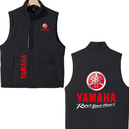 2026 Yamaha Racing Printed Cotton-Padded Vest Autumn Winter Men's Women's Outdoor Motorcycle Jacket Street Fashion Warm Clothing