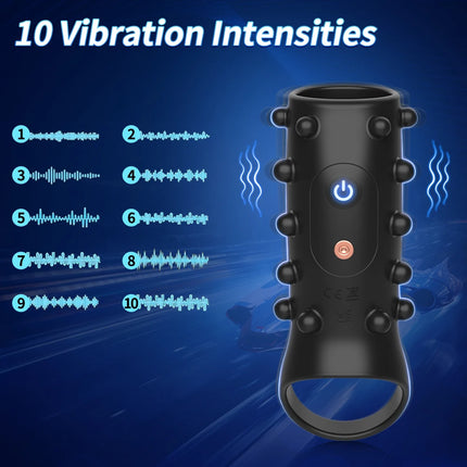 Vibrating Penis Sleeve Cock Ring G Spot Stimulate Vibrator Sex Toys for Men Penis Erection Trainer Delay Ejaculation Sex Toy 18+