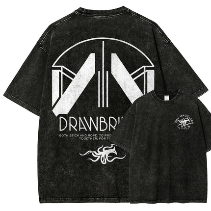 Action Games Death Stranding Peripherals Print T-shirt Men Women Streetwear Y2K Fashion Tees Vinrage Washed Cotton Oversized Top