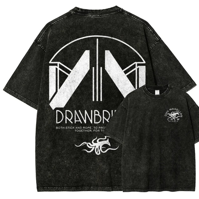 Action Games Death Stranding Peripherals Print T-shirt Men Women Streetwear Y2K Fashion Tees Vinrage Washed Cotton Oversized Top