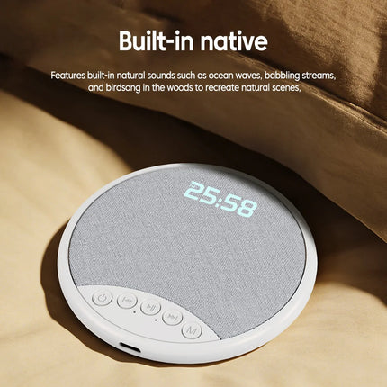 Pillow Speaker HiFi Sleep Sound Machine White Noise Bluetooth 5.4 Speaker With Digital Alarm Clock Timer for Deep Sleep