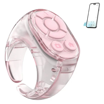 Transparent Scrolling Ring Remote for TikTok YouTube Instagram Video Scroller Page Turner Clicker Bluetooth Camera Shutter