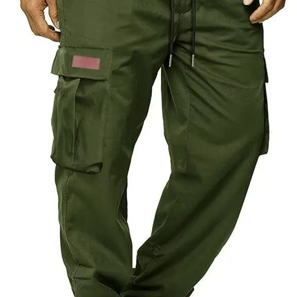 2024 Amazon Summer New Men's Work Pants European and American Independent Station Drawstring Multi Pocket Casual Pants