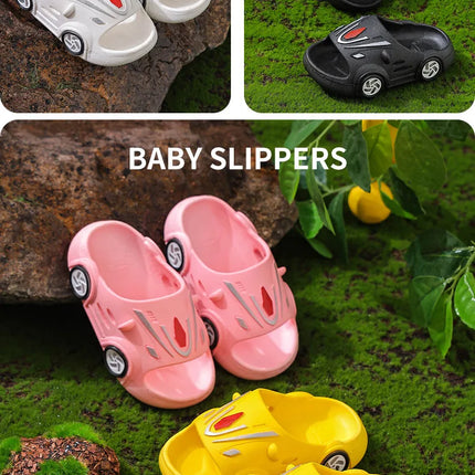 Kids Luminous Slippers Summer Indoor Cartoon Car Girls Shoes Soft Anti-slip Boy Beach Shoes Fashion Outdoor Children LED Slipper