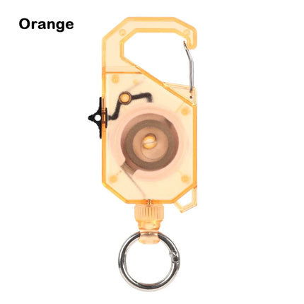 Portable Plastic Elastic Keychain Hovering Type Retractable Easy Pull Buckle Lanyard Carabiner Badge Holder Outdoor