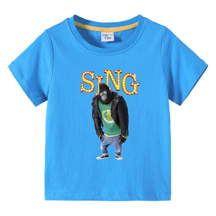 Kids Clothing Short Sleeve t shirts Sing Movie Graphic Children's Summer Casual Cute Cotton Tee