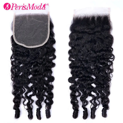 PerisModa Burmese Curly Lace Closure 4x4 Brown Lace 5x5 HD Transparent Lace Swiss Lace Natural Color Human Hair With Pre Plucked