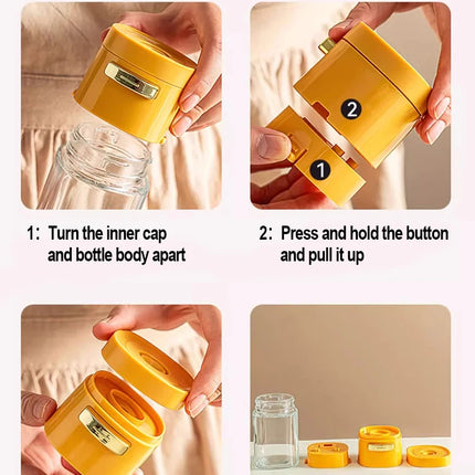 Kitchen Quantitative Salt Bottle Glass Sealed Moisture-Proof Seasoning Jar Outdoor Multi-Purpose Seasoning Box Can Adjustable