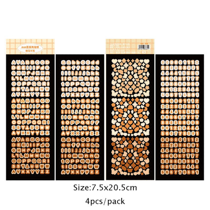 SKYSONIC Number & Letter Series Full Set Journal Stickers Decor Scrapbooking Materials Stationery Postcards Sticker Suppli