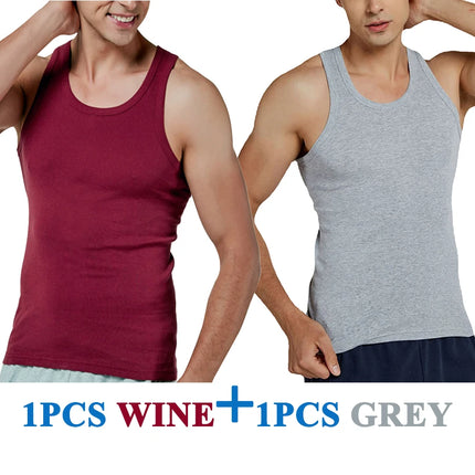 Tank Tops Men 100% Cotton Running Vest Fitness Cool Top Gym Sport Slim Colorful Outdoor Casual Undershirt Male Gift 7 Colors