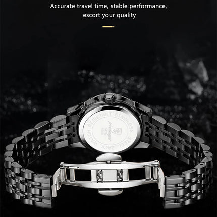 POEDAGAR Sport Casual Men's Wristwatch Waterproof Stainless Steel Luminous Original Men's Watch Date Week Men's Quartz Watches Reloj