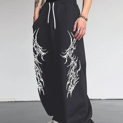 2026 Fashion New Dark Retro Striped Gothic Loose Straight Leg Pants Suitable for Outdoor Street Hip-hop Harajuku Casual Pants