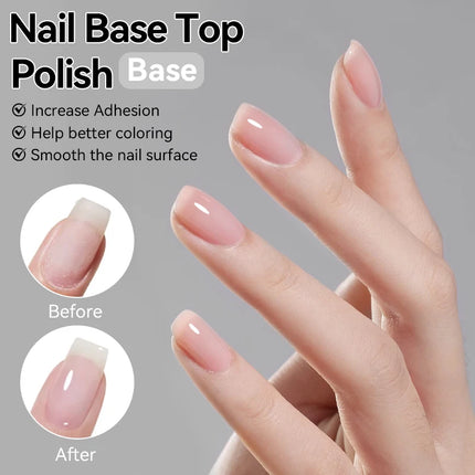 LILYCUTE 7ml  Nail Base Top Polish Clear Shine Nail Care Long Lasting  Strengthener Hardener Nail Art Varnish Supplies