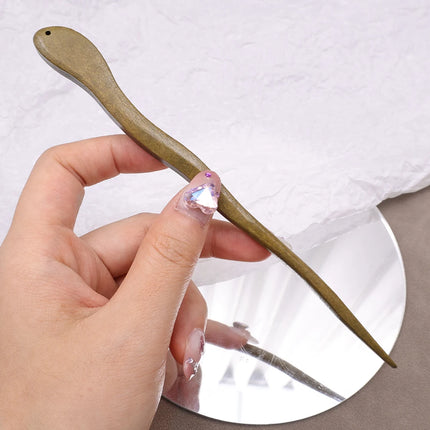 20023 Chinese Style Sandalwood Wood Hairpin Headwear Vintage Simple Green Wood Hair Sticks Female Hair Accessories Wholesale