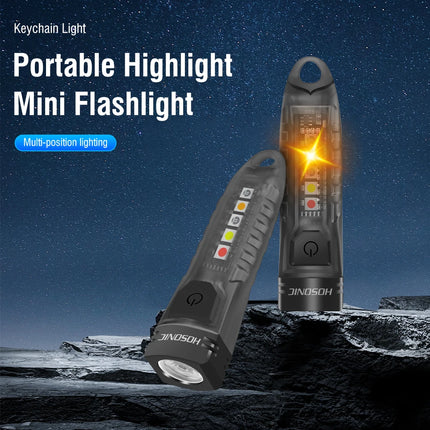 HOSONIC E1 EDC Flashlight Keychain Light 400LM XPG Type-C Rechargeable Mini LED Torch Camping Pocket Lantern Built-in Battery