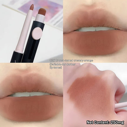 1Pc 3 Essential Colors Triple-Ended Waterproof Matte Lip Liner Pencil with Brush - Long-Lasting Non-Stick Natural Lip Makeup