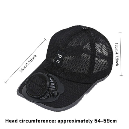 Solar USB Rechargeable Fan Hat Breathable Summer Cap Anti UV Baseball Cap for Hiking Fishing Outdoor Sports Father Day Gift