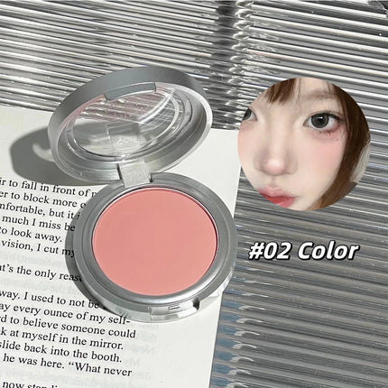 Single Matte Blusher Palette Blush Cream Contour Makeup Face Blusher Natural Cheek Tint Brighten Waterproof Peach Blush Cosmetic