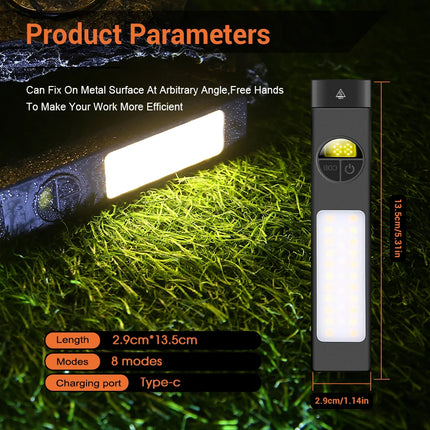 1500LM EDC Tactical LED Flashlight - Pocket USB-C Rechargeable,IPX5 Waterproof, Side Light & Clip for Daily Carry/Travel/Outdoor