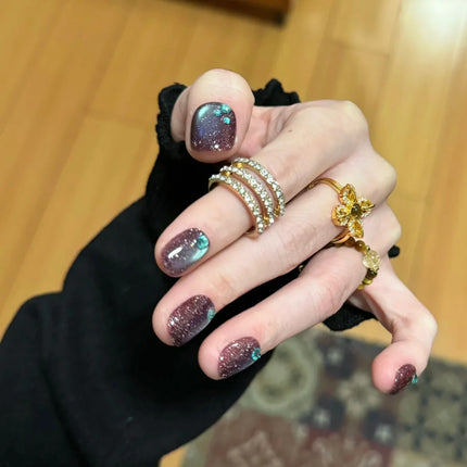 MN 10ML 2026 New Cyber Fluorite Cat Eye Gel Polish Iridescent Glass Bead Porcelain White Light-Chasing Cat Eye Nail Art Supplies
