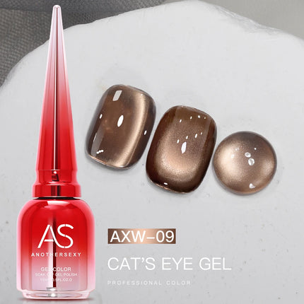 AS 15ml Luxury Coffee Cat Nail Gel Polish Tpo Free Soak Off UV LED Dark Brown Cat Eye Manicure Gel Polish Nail Art Varnish Gel
