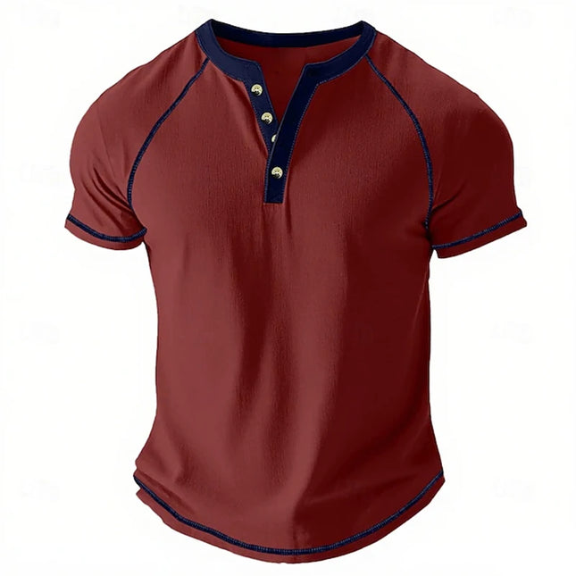 Retro Men's Button-Down T-Shirt Minimalist Print T-Shirt Loose-Fit Casual Summer Polo Shirt Stylish Streetwear Men's Top