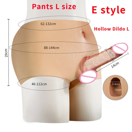 Lesbian Strap-On Dildo Penis Pants Realistic Soft Silicone Panties Solid Hollow Dildo For Men Woman Adults Sex Toys Masturbator