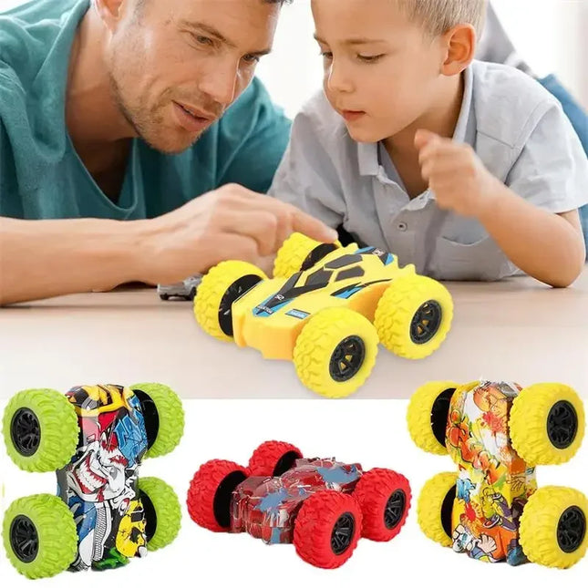 Multi Color Graffiti Creative Pull Back Car Double-Side Vehicle Inertia Safety and Fall Resistance Shatter Proof Model for Kids