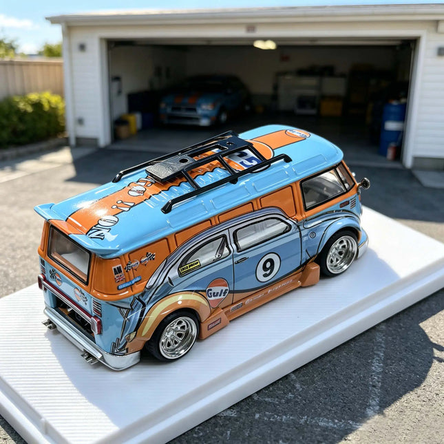 Liberty 1:64 Vw T1 Diecast Car Model Widebody Lowered Gulf Livery 2026 New Alloy Modified Van For Collectors Desktop Display Toy