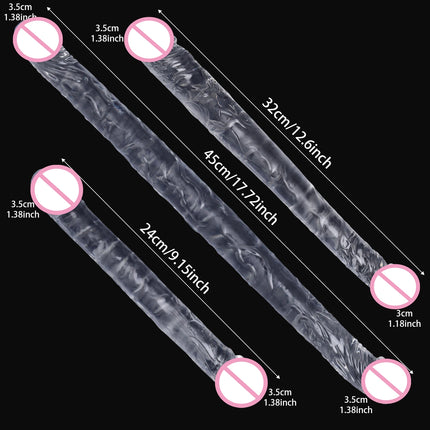 U Shape Double Head Dildo Transparent Dildos Penis Soft Silicone Vagina Anus Massager Anal plug Gay Adult Sex Toys for Women Men