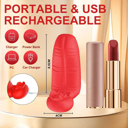 10 Frequency Rose Double Vibration Finger Cover For Female Clitoris Stimulation G-spot Anal Massage Sex Toy Adult Product