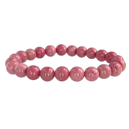 Natural Stone Pink Zebra Beaded Bracelet 6/8mm Dalmatian Jasper Rhodochrosite Agate Bracelet Gemstone Beads Bracelet