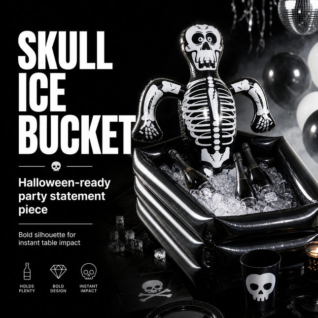 Skeleton Shaped Inflatable Ice Bucket PVC Waterproof Cooling Container Halloween Party Favor Supplies