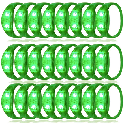 12-240Pcs LED Glow Bracelets Sound Activated Light Up Bracelets for Adults & Kids with Flashing LED Strobe for Night Events