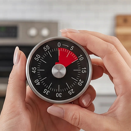 Visible Mechanical Timer, 60-Minute Countdown Clock, Time Manager for Kitchen Baking and Classroom Use – No Power Required