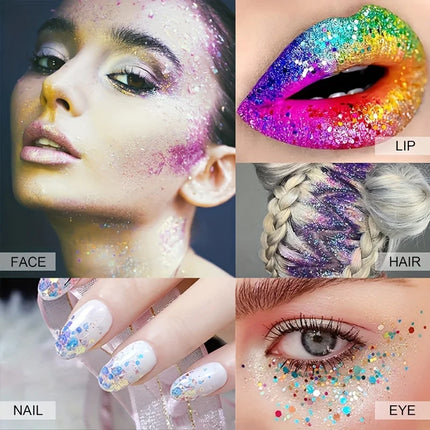 Glitter Sequins Gel Eyeshadow Cream Face Crystal Sequins Gel Shimmer High Gloss Eye Shadow Nail Hair Glitter Gel Stage Makeup