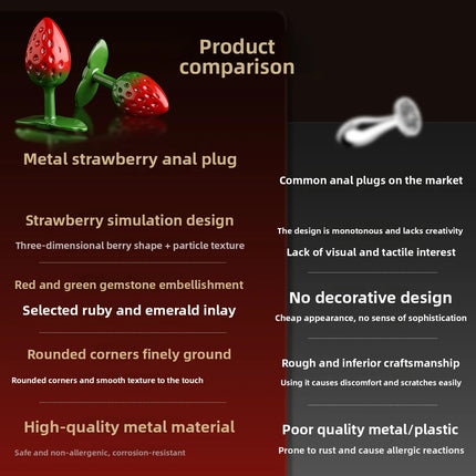 1pcs, Strawberry shaped metal anal plug, butt plug, dildos, adult women toys, adult men toys, adult pleasure, sexual wellness
