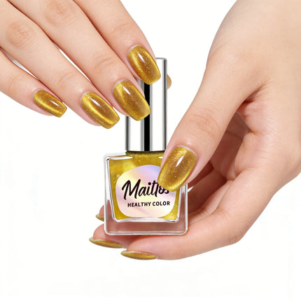 WA531 Shiny 12ml No-bake Cat's Eye Water-based Nail Polish, Oderless, With magnet, It dries quickly No need UV lamp, easy tear