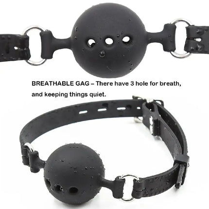 NEW All Silicone Mouth Gag Breathable Ball Gag Adjustable Belt Mouth Sex Toys For Adult SM Games Sexyshop Erotic Accessories