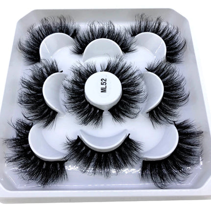 5 Pairs Fluffy Lashes 8-25mm 3D Mink Lashes Long Thick Natural False Eyelashes Wholesale Lashes Vendors Makeup Mink Eyelashes