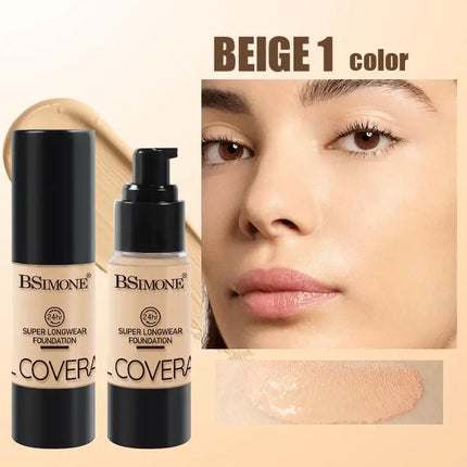 [YA]BSIMONE Liquid Foundation, Waterproof, Matte Finish, Long Lasting, Concealer Cream For Uneven Tone- Daily Makeup Must-Have