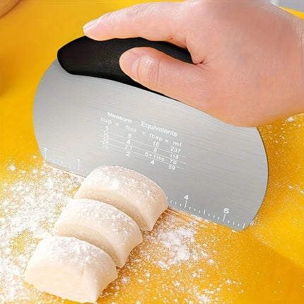 1pc  ，Stainless Steel Dough Scraper: Multi-Use Baking Tool for Pastries & Bread – Holiday-Safe Kitchen Gadget