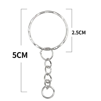 50/100pcs Stainless Steel Metal Blank Keyring Keychain Split Rings DIY Keyfob Keys Ring Lobster Clasp Key Pendant Chains Buckles